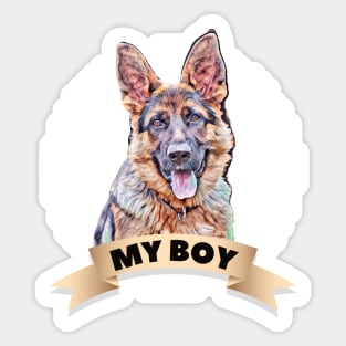 shepherd dog, dog shirt, shepherd dog breed, german shepherd, german shepherd gift, alsatian, herding dog, guard dog Sticker